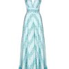 Dresses | Luisa Beccaria Flowery Striped Empire Waist Silk Maxi Dress