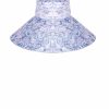 Hat | Luisa Beccaria Purple Roses Printed Capri Linen Hat