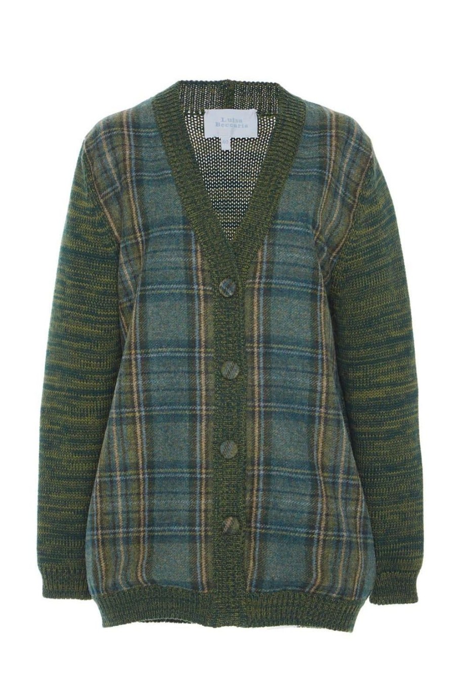 Tops & Blouses | Luisa Beccaria Plaid-Panelled Heather Cardigan