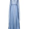 Dresses | Luisa Beccaria Chiffon Creponne Maxi Dress With Cape