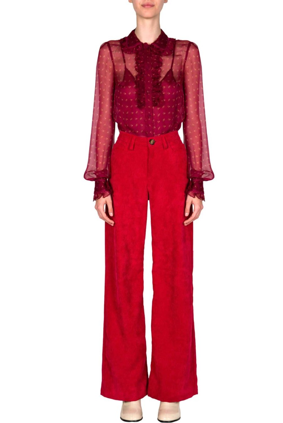 Trousers & Shorts | Luisa Beccaria Corduroy Palazzo Pants