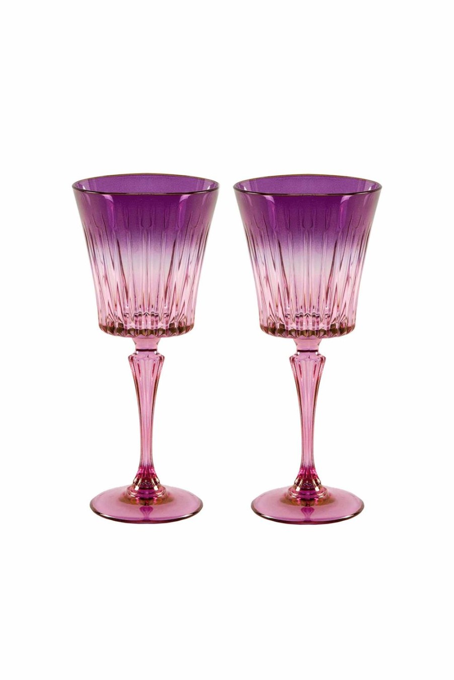 Water | Luisa Beccaria Shade Pink To Purple Set Of Two Domina Water Glass