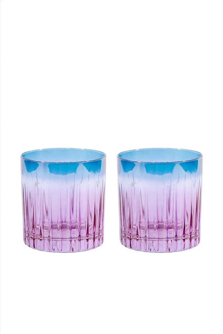 Tumblers | Luisa Beccaria Shade Purple To Blue Set Of Two Small Tumbler Glass