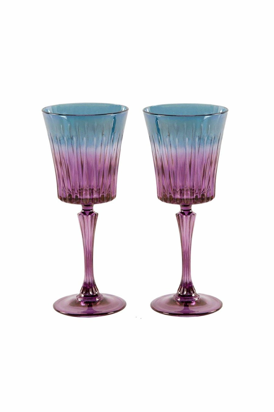 Water | Luisa Beccaria Shade Purple To Blue Set Of Two Domina Water Glass