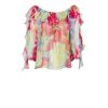 Tops & Blouses | Luisa Beccaria Chiffon Volant Blouse In Abstract Flowers