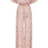 Dresses | Luisa Beccaria Off The Shoulder Floral Print Lace Jumpsuit