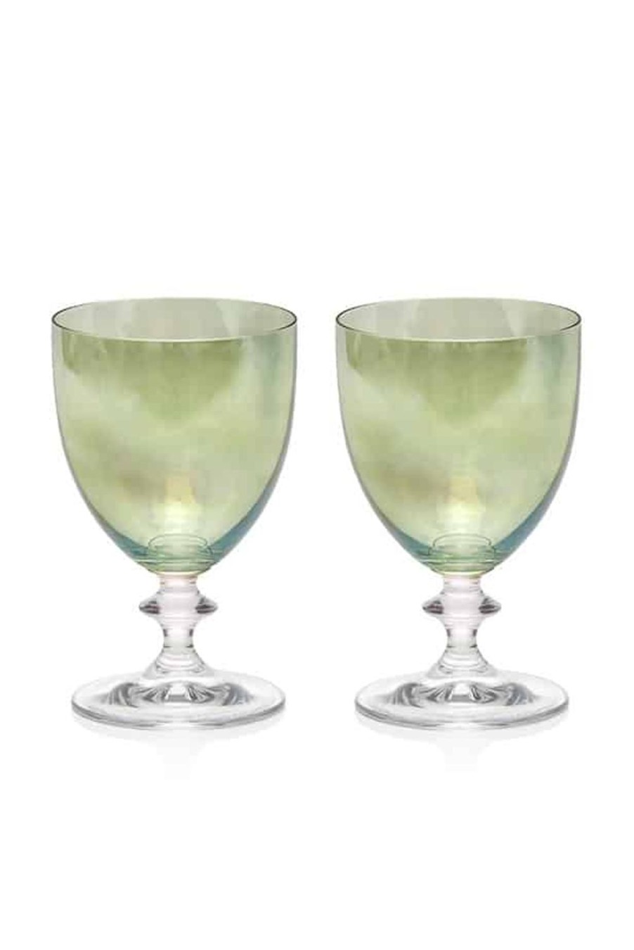 Water | Luisa Beccaria Green Set Of Two Rosy Water Glass