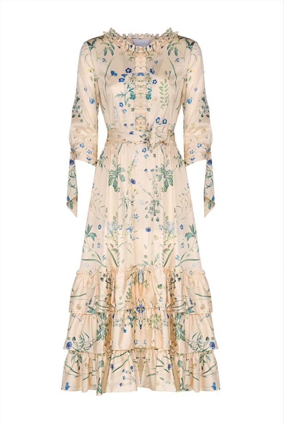 Dresses | Luisa Beccaria Ruffled Herbarium Print Cotton Blend Dress