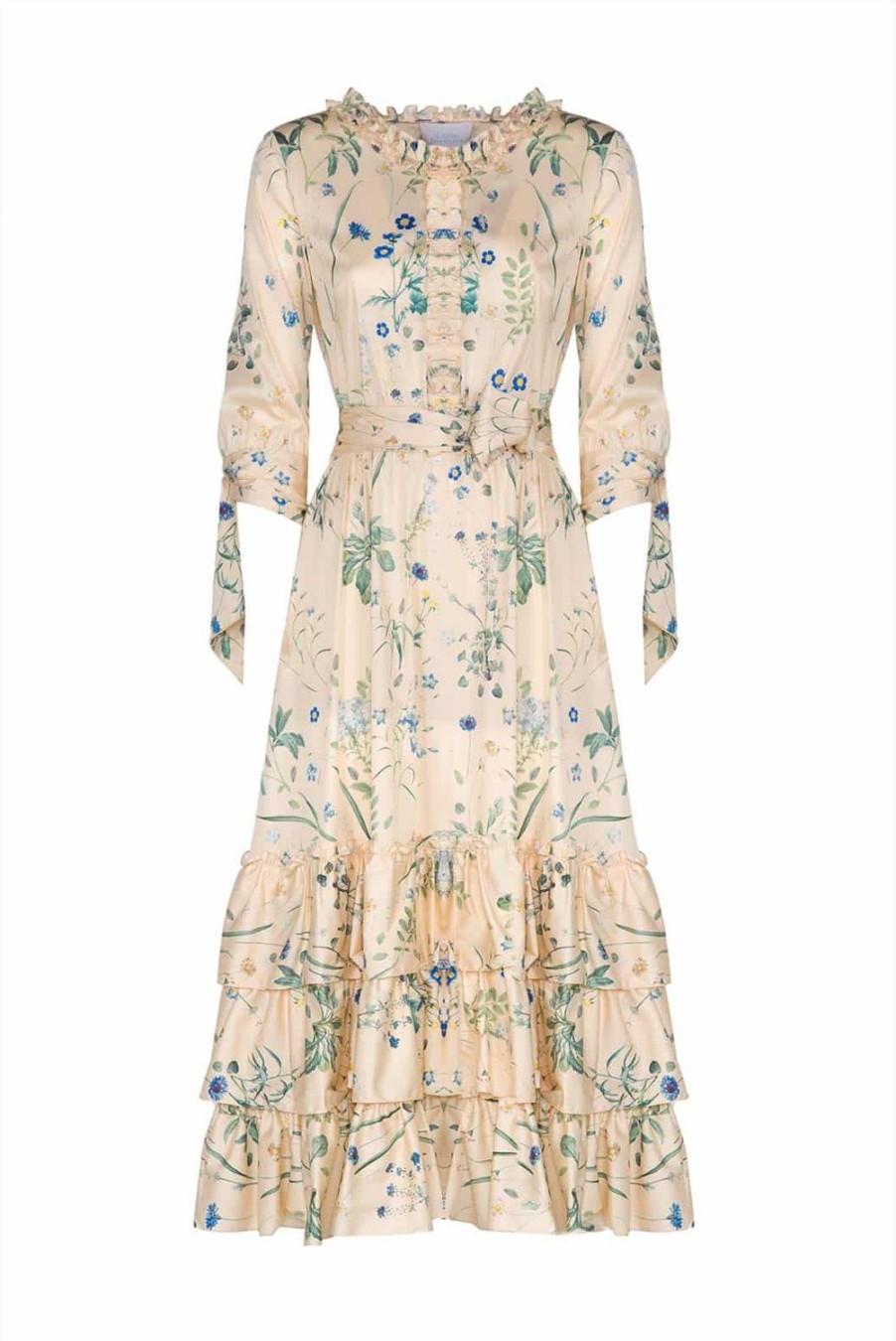 Dresses | Luisa Beccaria Ruffled Herbarium Print Cotton Blend Dress