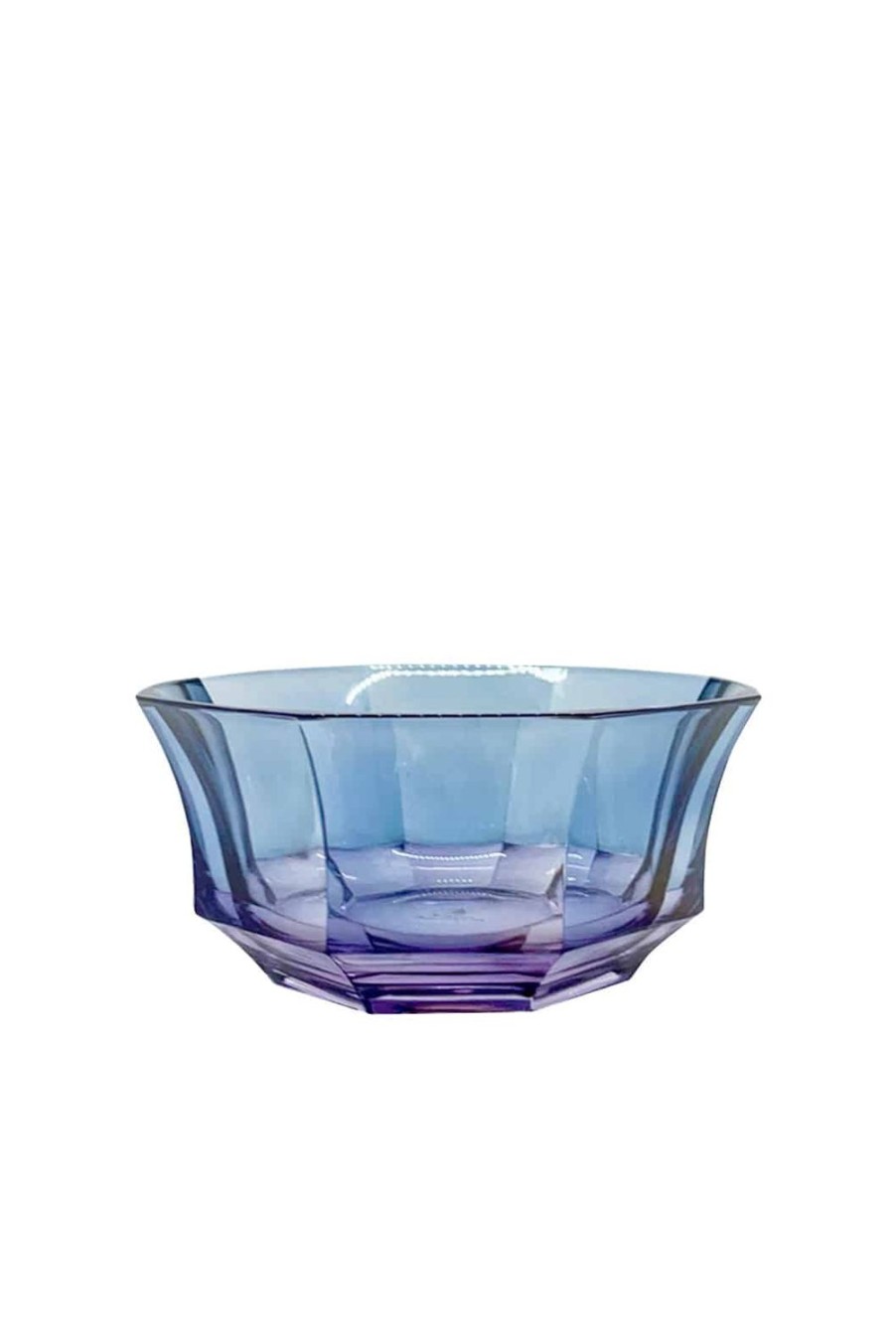 Bowls | Luisa Beccaria Shade Purple To Blue Faceted Crystal Dessert Bowl