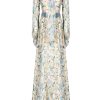 Dresses | Luisa Beccaria Silk Chiffon Wildflowers Maxi Dress