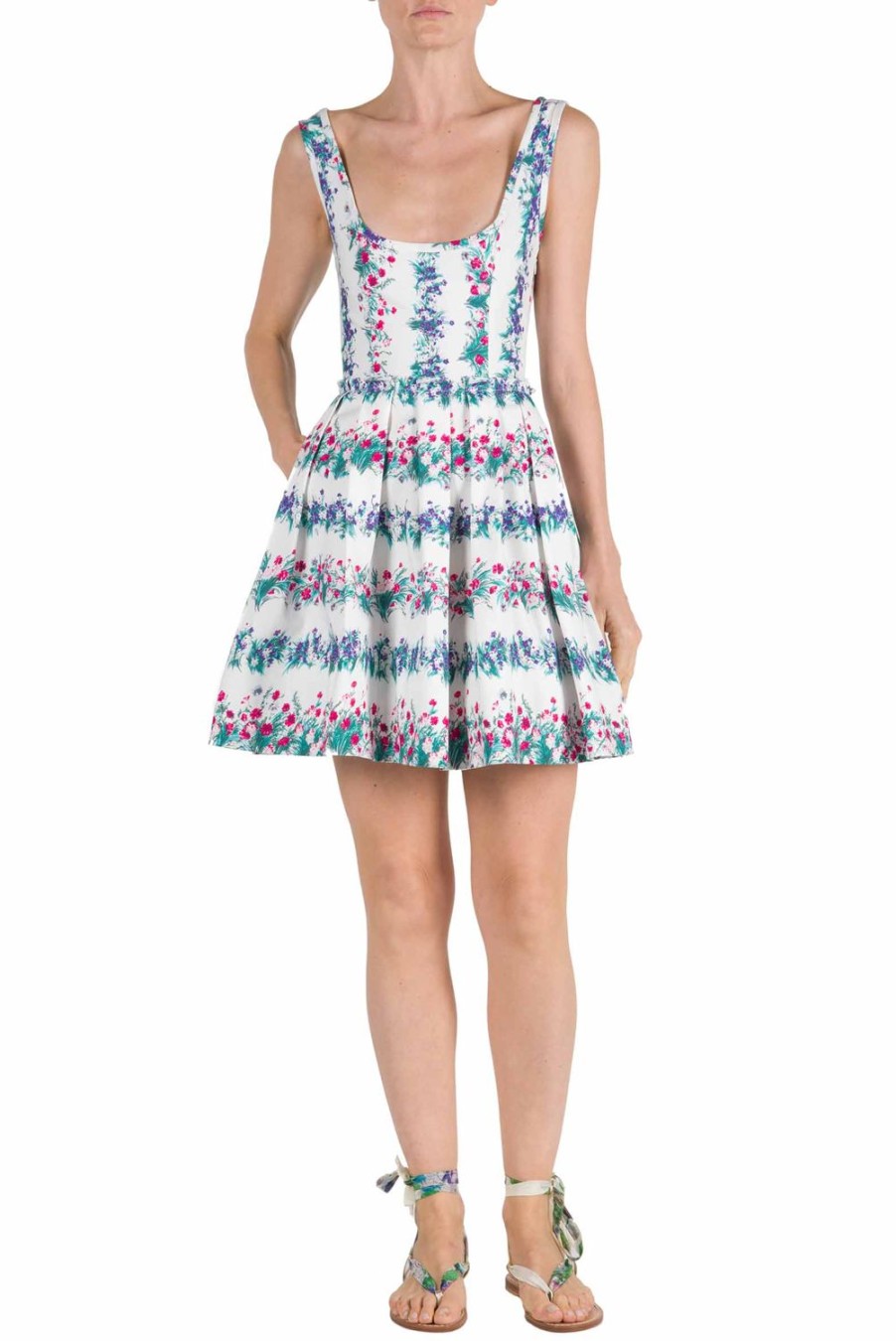 Dresses | Luisa Beccaria Floral Printed Cotton Mini Dress