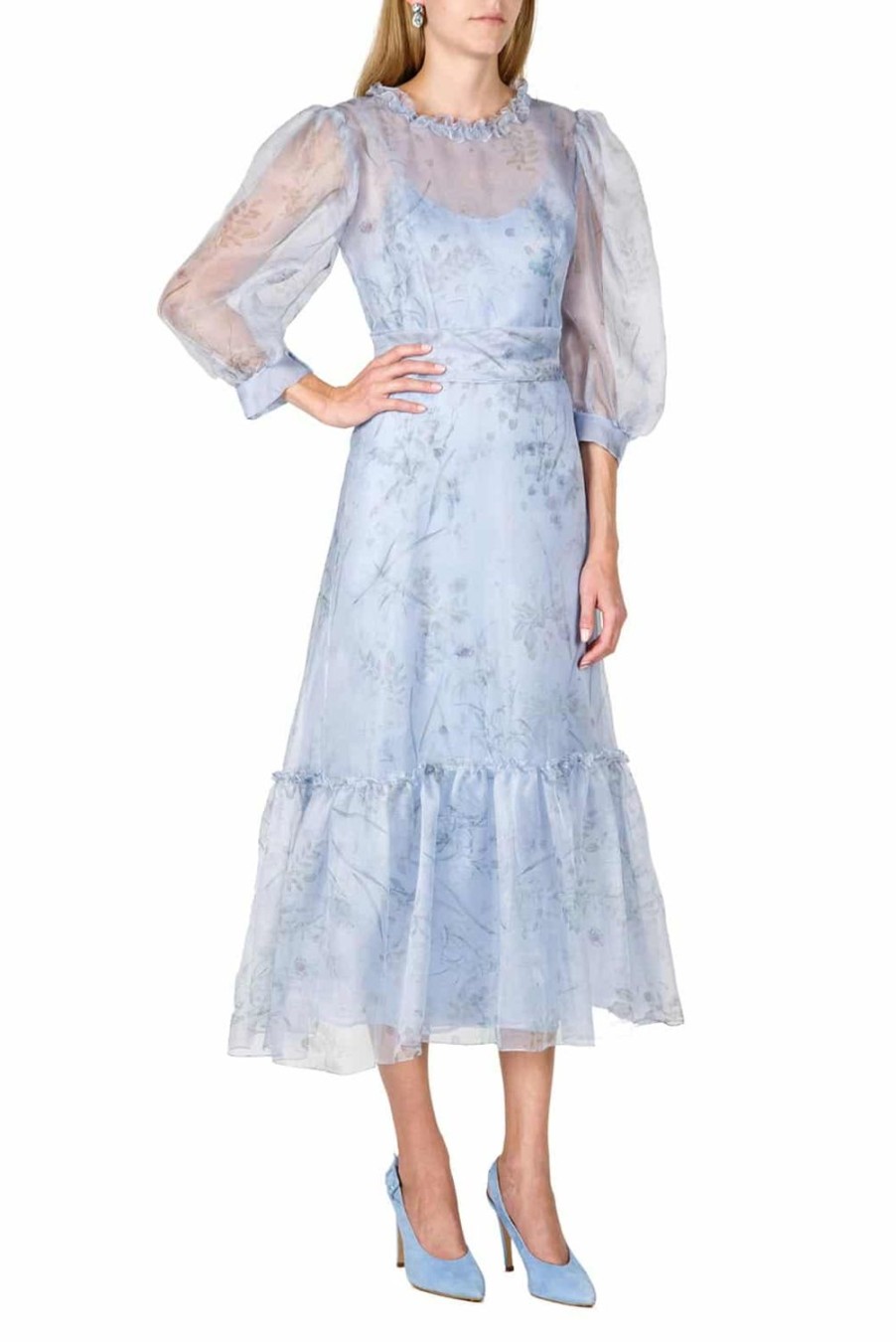 Dresses | Luisa Beccaria Sheer Balloon Sleeve Midi Dress