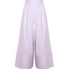 Trousers & Shorts | Luisa Beccaria Lilac/White Striped Cotton-Blend Wide-Leg Pants