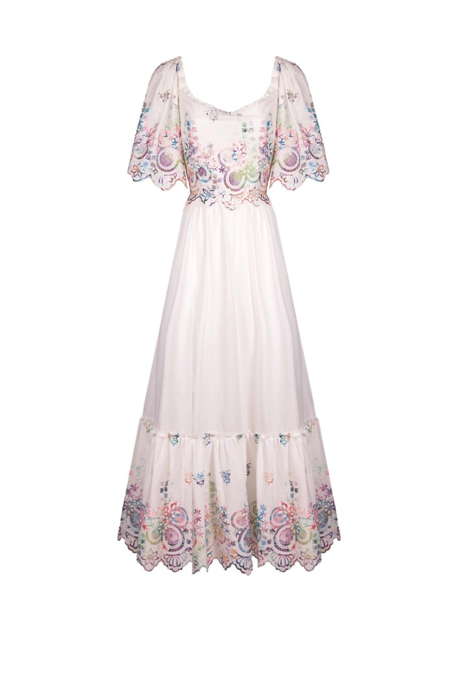 Dresses | Luisa Beccaria White Cotton Dress Embroidered