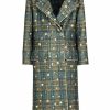 Jackets & Coats | Luisa Beccaria Print Double-Breasted Plaid Coat