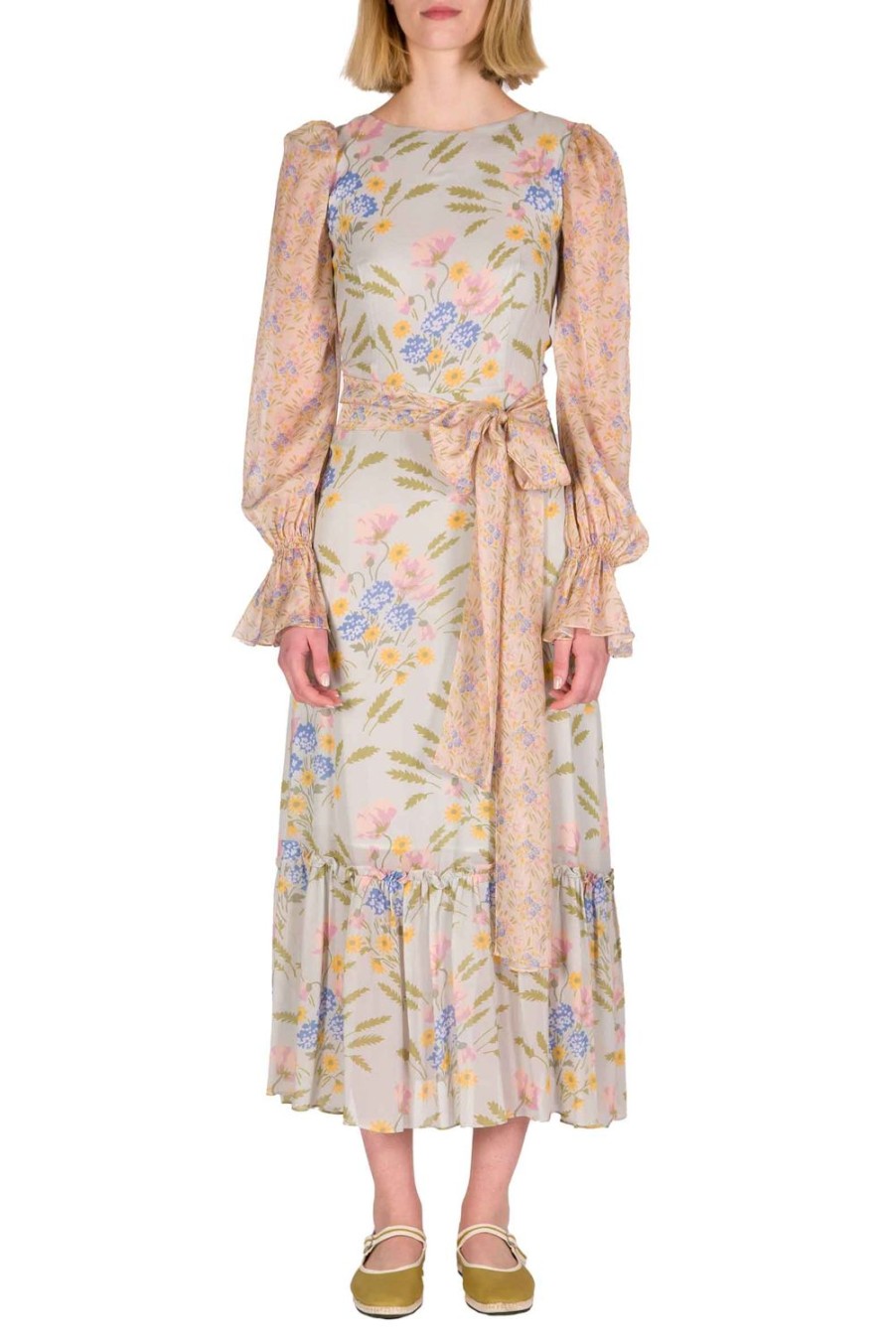 Dresses | Luisa Beccaria Blooming Mirage Printed Georgette Dress