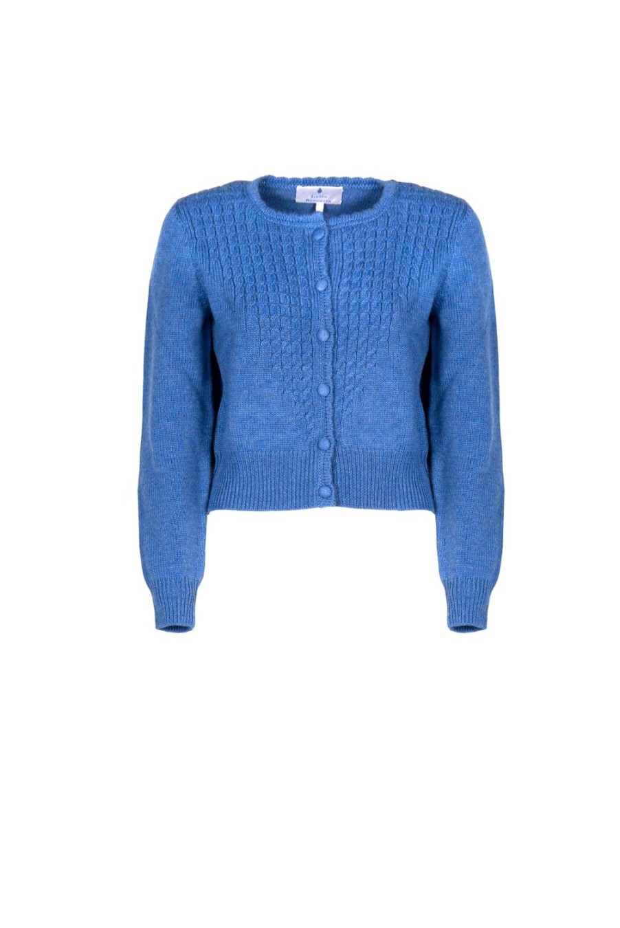 Knitwear | Luisa Beccaria Cable Knit Cardigan With Buttons Bluette