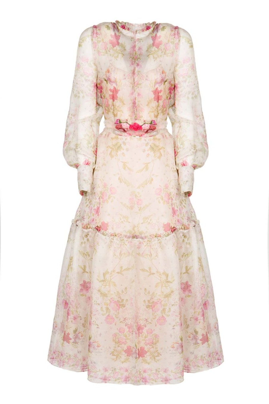 Dresses | Luisa Beccaria Print Silk Cream Organza Dress