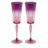 Flute | Luisa Beccaria Shade Pink To Purple Set Of Two Domina Flute Glass