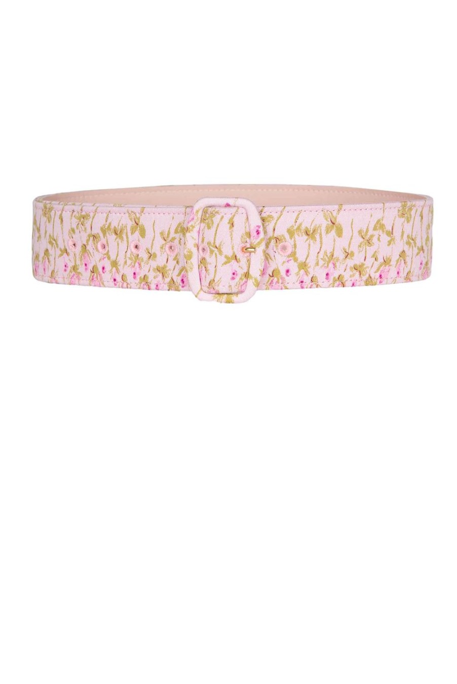 Belt | Luisa Beccaria Flowery Striped Pink Belt