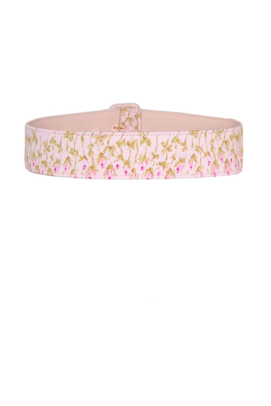 Belt | Luisa Beccaria Flowery Striped Pink Belt