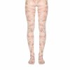 Tights | Luisa Beccaria Jersey Rose Buds Tights Pink