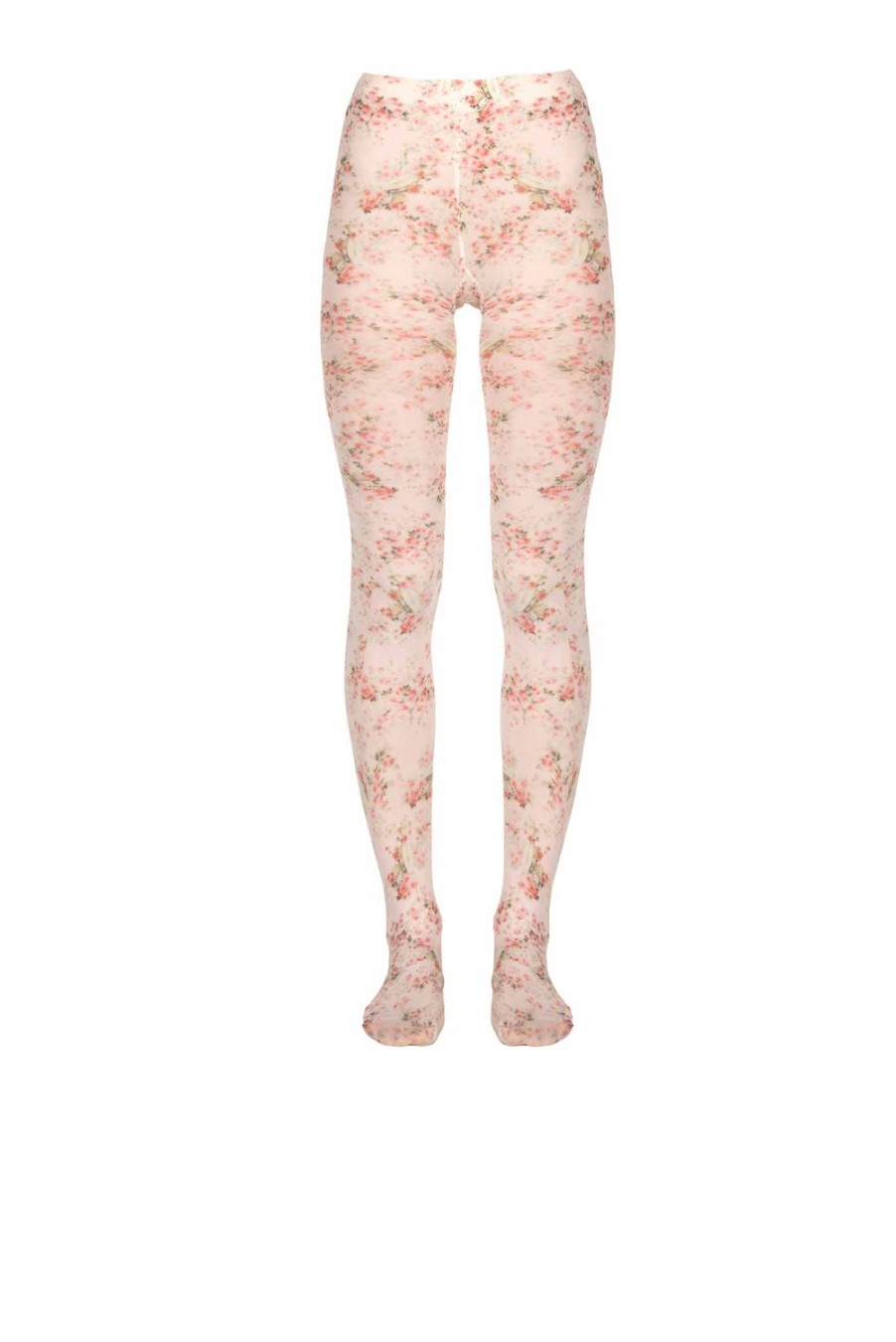 Tights | Luisa Beccaria Jersey Rose Buds Tights Pink