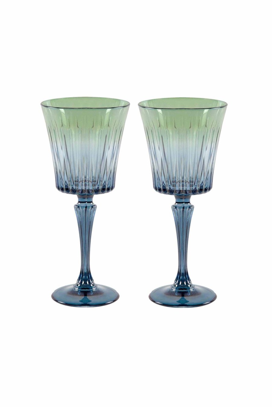 Water | Luisa Beccaria Shade Blue To Green Set Of Two Domina Water Glass