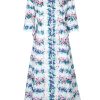 Dresses | Luisa Beccaria Midi Caftan Blu Flower Printed Dress