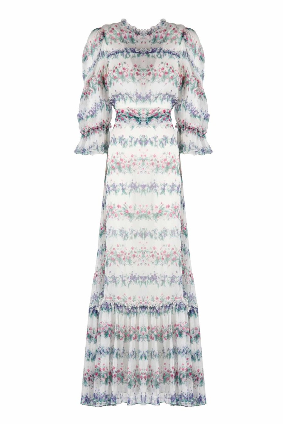 Dresses | Luisa Beccaria Floral Printed Chiffon Dress