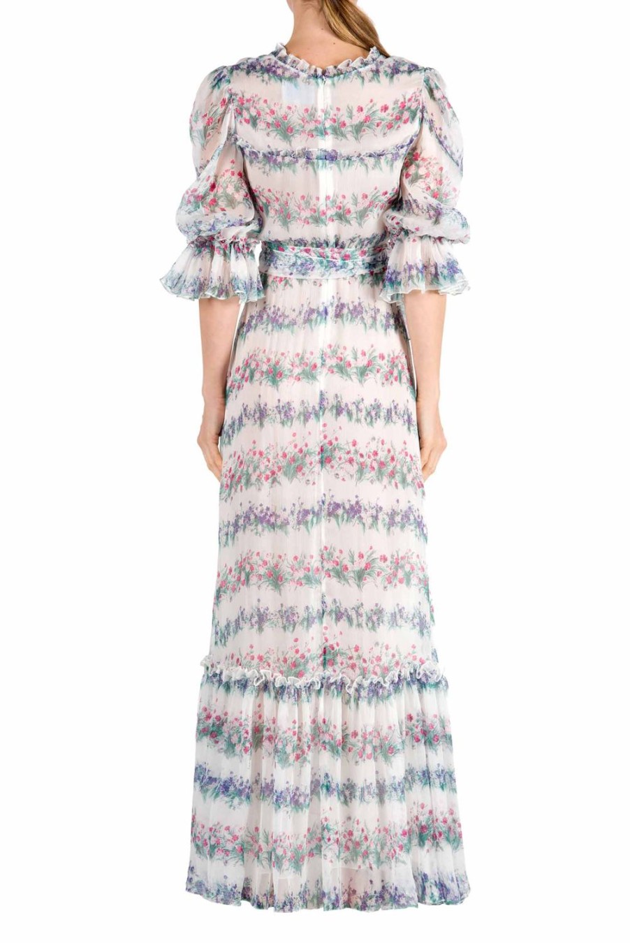 Dresses | Luisa Beccaria Floral Printed Chiffon Dress