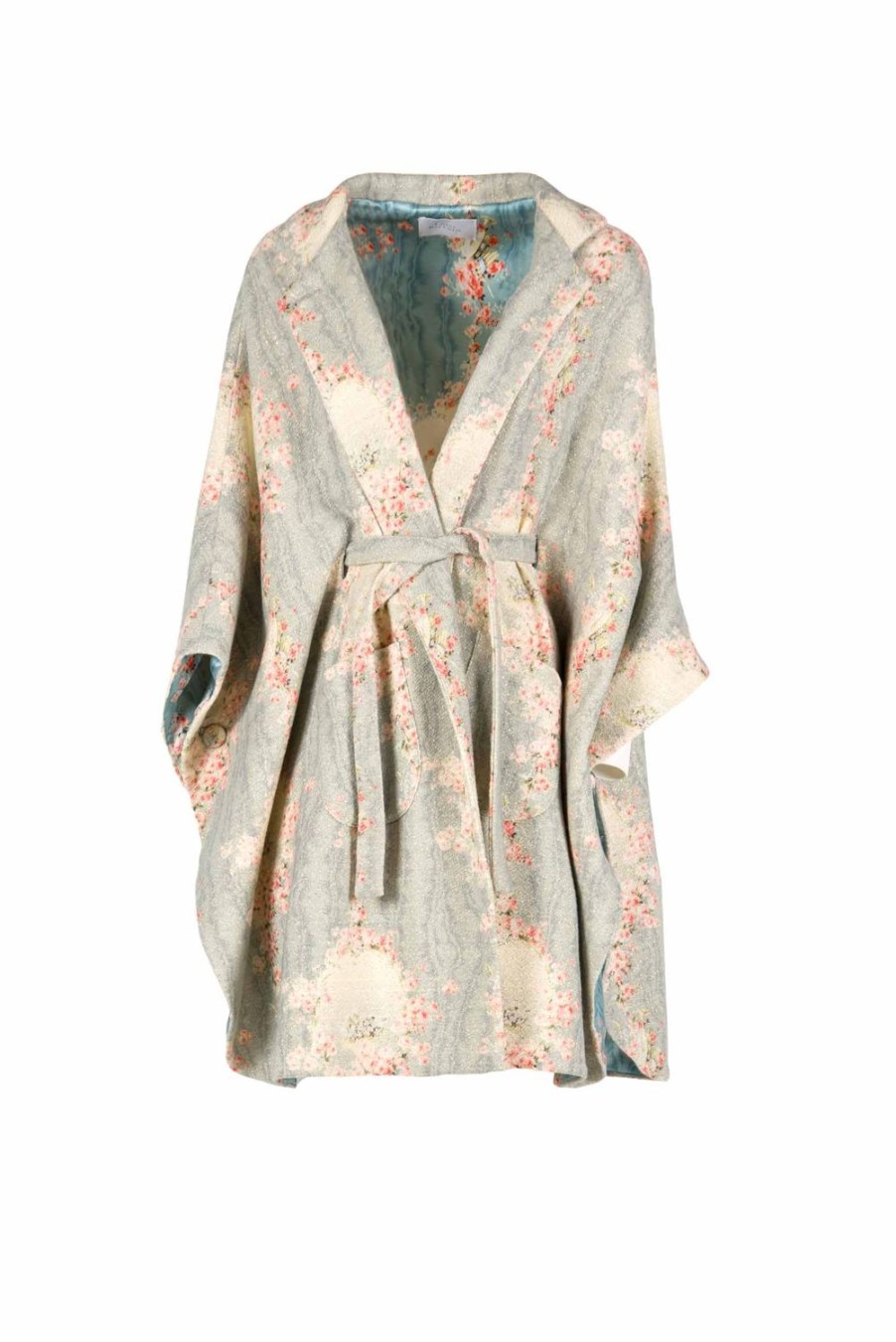 Jackets & Coats | Luisa Beccaria Wool Printed Circle Of Roses Cape With Lurex