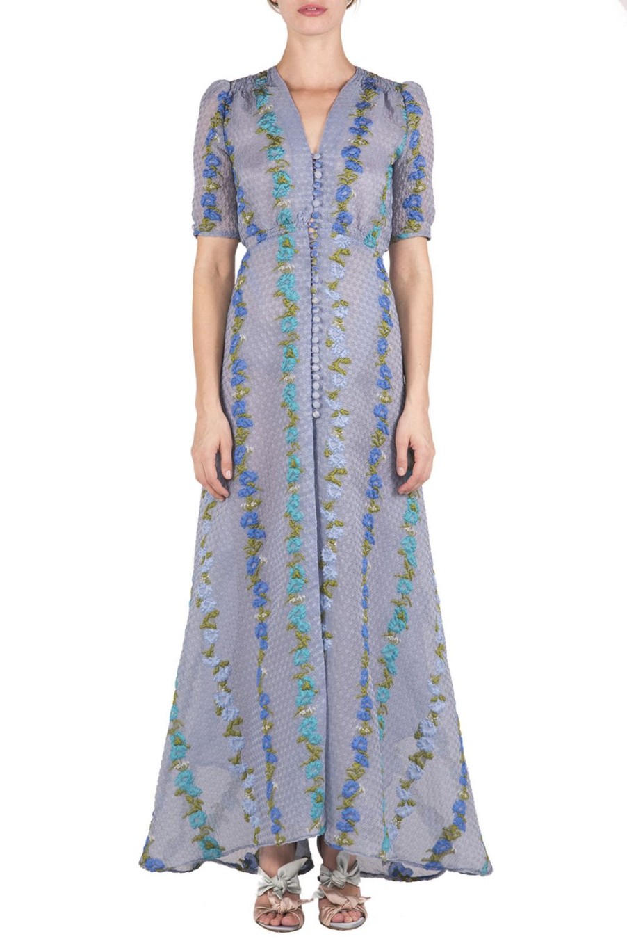 Dresses | Luisa Beccaria Floral Fil-Coupe Bottoncino