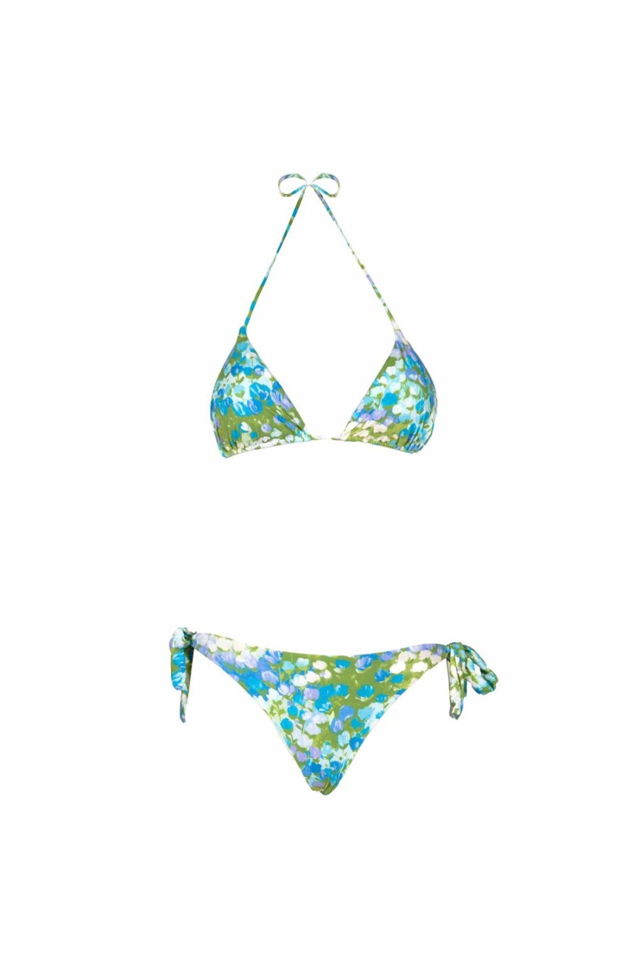 Swimwear | Luisa Beccaria Triangle And Slip Bikini Blue Monet