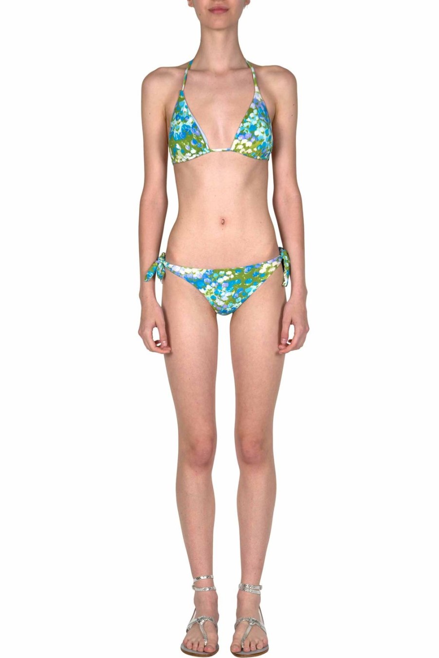 Swimwear | Luisa Beccaria Triangle And Slip Bikini Blue Monet