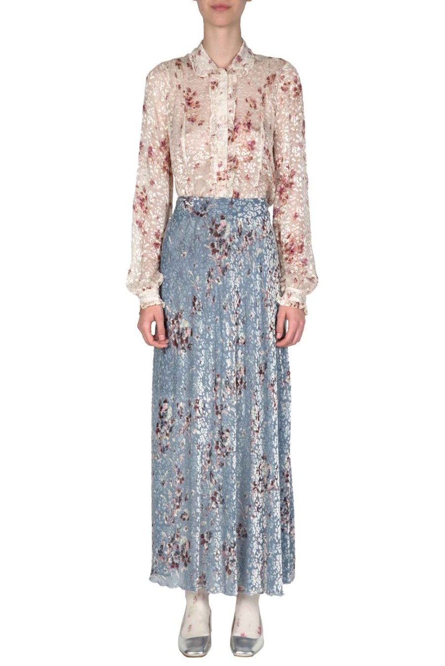 Tops & Blouses | Luisa Beccaria Flower Storm Printed Devore Shirt