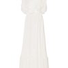 Dresses | Luisa Beccaria Long Chiffon Crepon Dress With White Lace