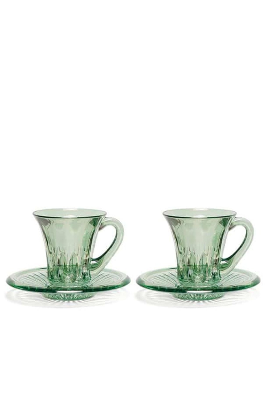 Cups | Luisa Beccaria Green Set Of Two Prestige Transparent Coffee Cups