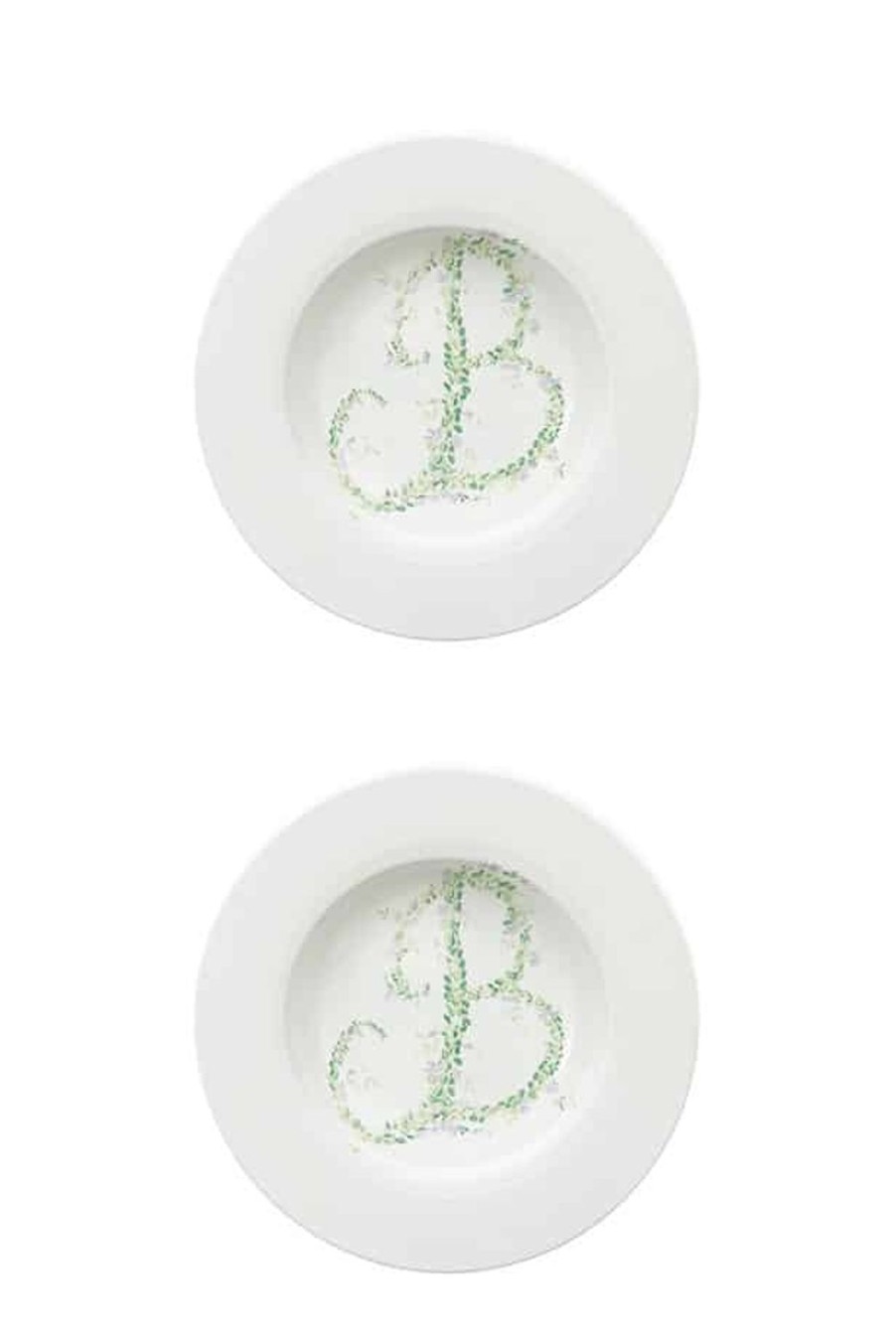 Plate | Luisa Beccaria Monogram Flowers Soup Plate