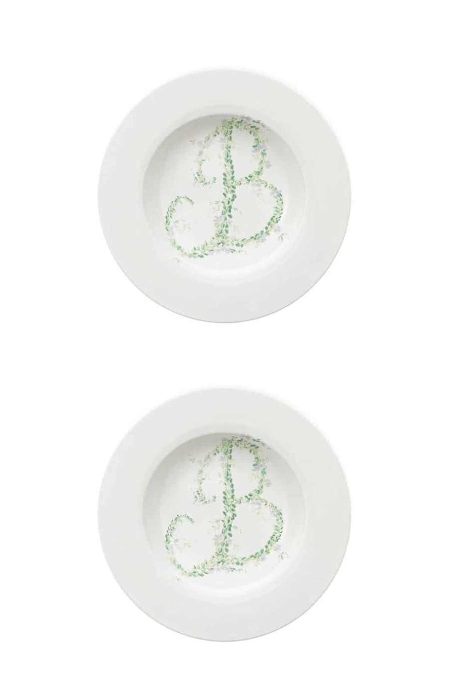 Plate | Luisa Beccaria Monogram Flowers Soup Plate