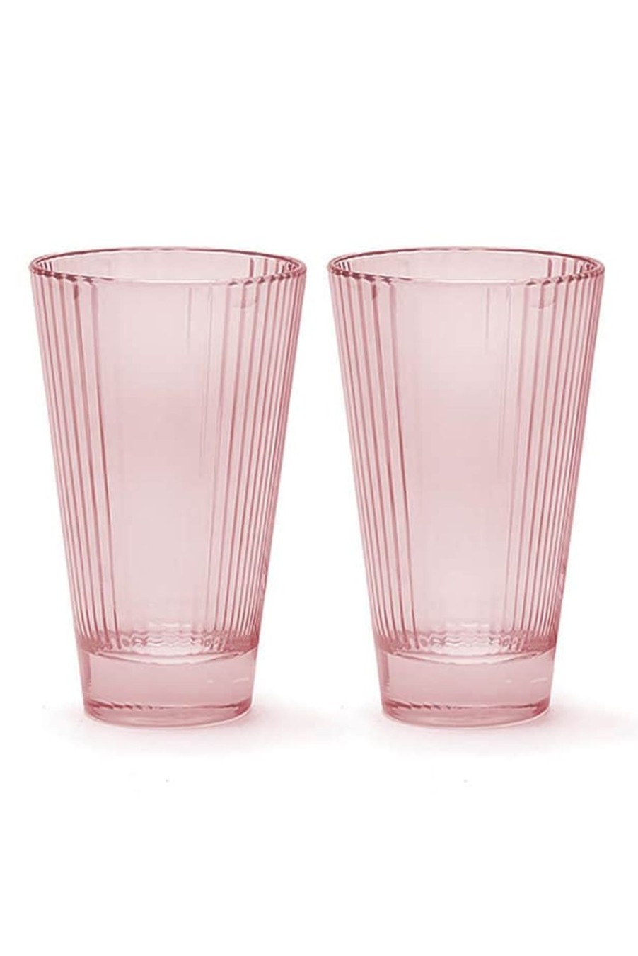 Tumblers | Luisa Beccaria Pink Set Of Two Isis Water Glass