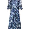 Dresses | Luisa Beccaria Silk Chiffon Wildflowers Midi Dress