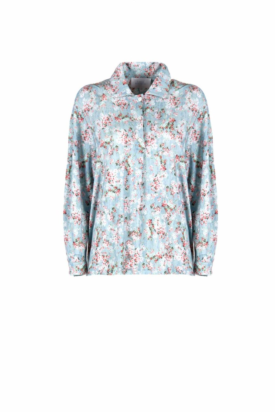 Tops & Blouses | Luisa Beccaria Printed Rose Buds Jersey Polo