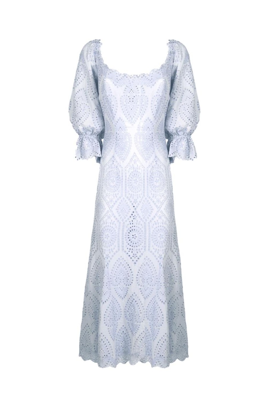 Dresses | Luisa Beccaria Bell Sleeves Broderie-Cotton Liliac Eyelet Dress