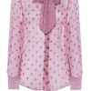 Tops & Blouses | Luisa Beccaria Pussy Bow Polka Dot Silk Chiffon Blouse