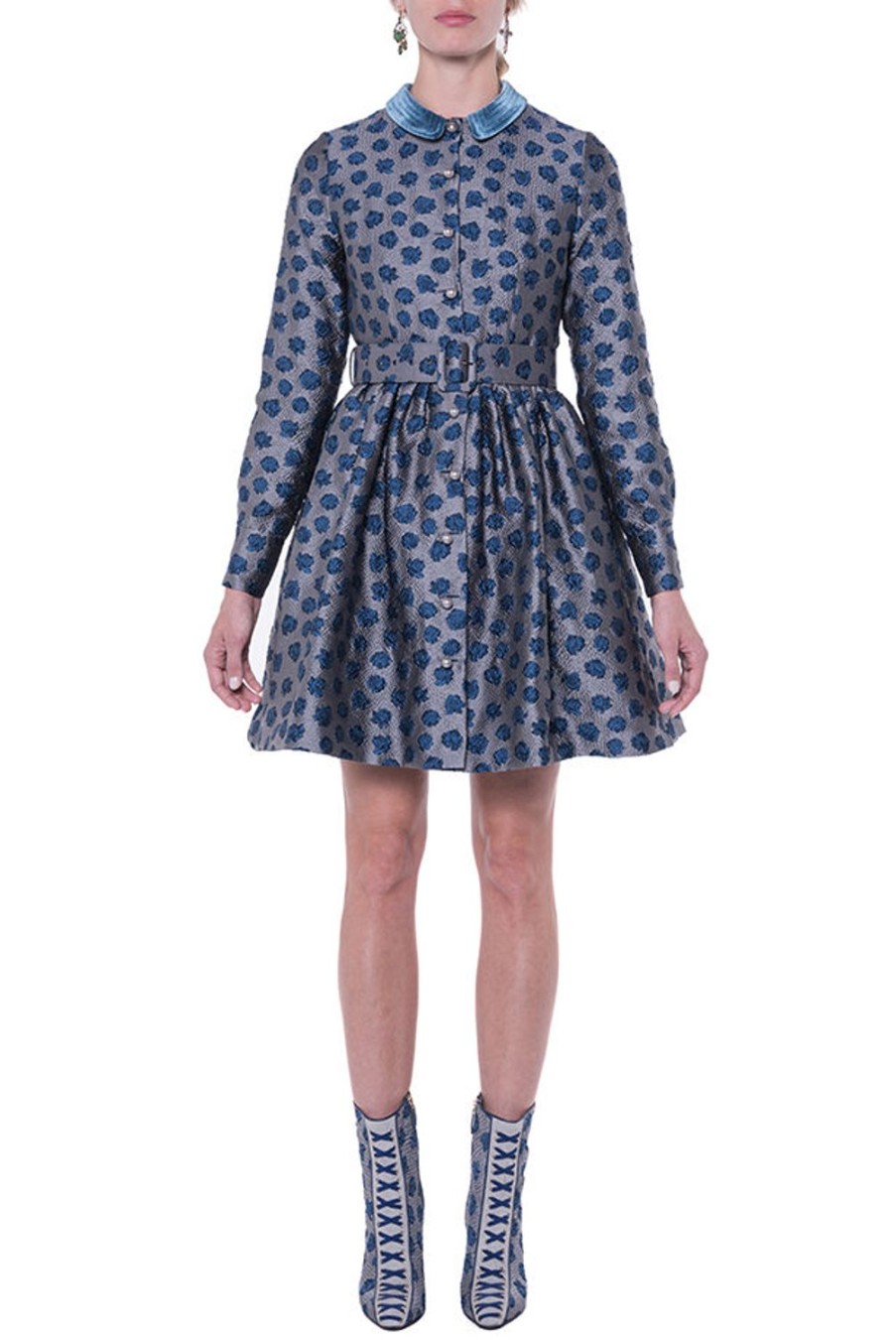 Dresses | Luisa Beccaria Long Sleeves Jacquard Dress