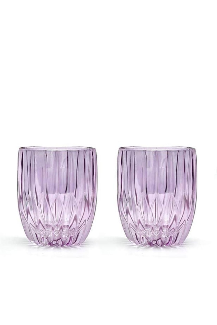 Tumblers | Luisa Beccaria Purple Set Of Two Small Tumbler Glass