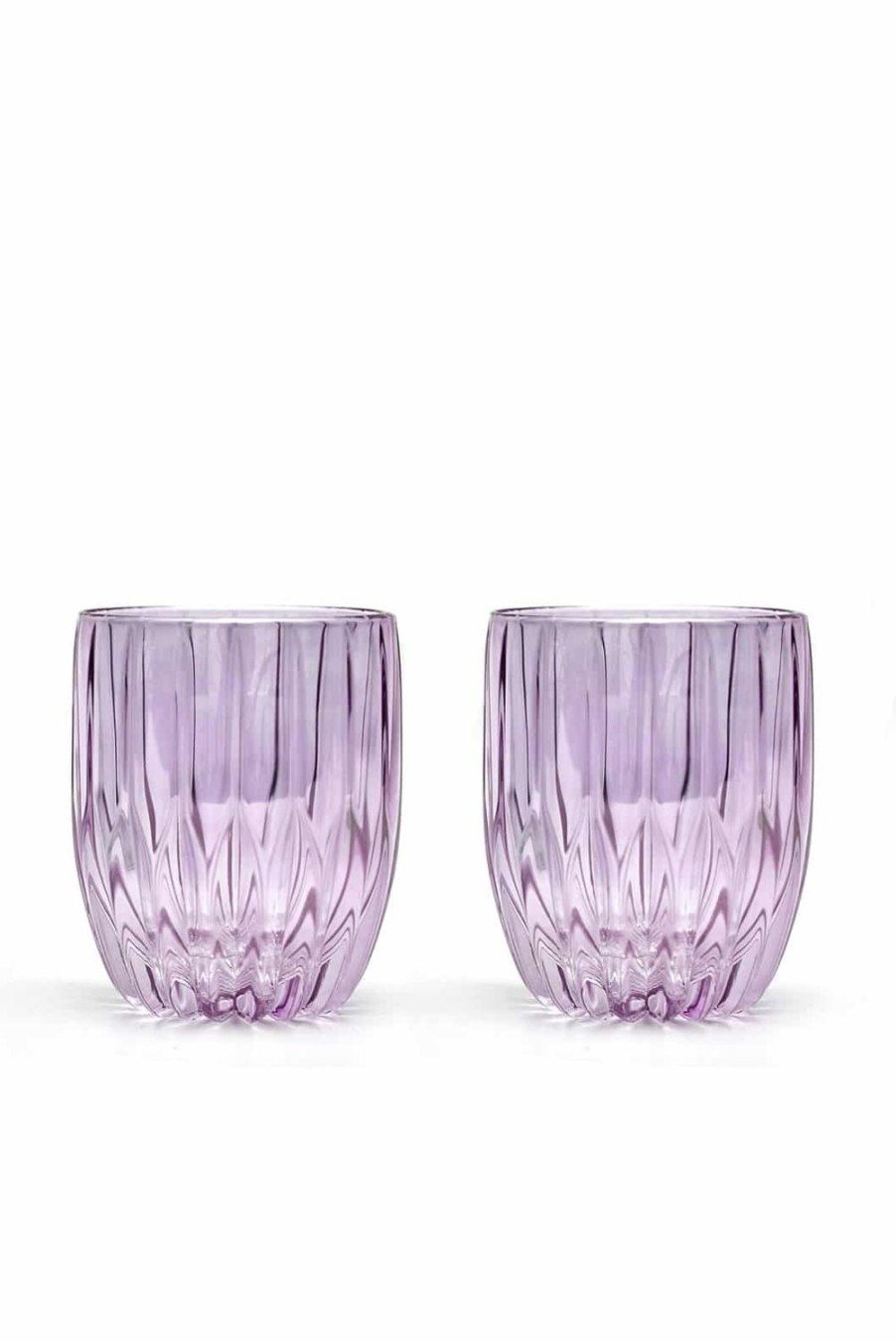 Tumblers | Luisa Beccaria Purple Set Of Two Small Tumbler Glass