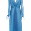 Dresses | Luisa Beccaria Pleated Chiffon Irridescent Midi Dress